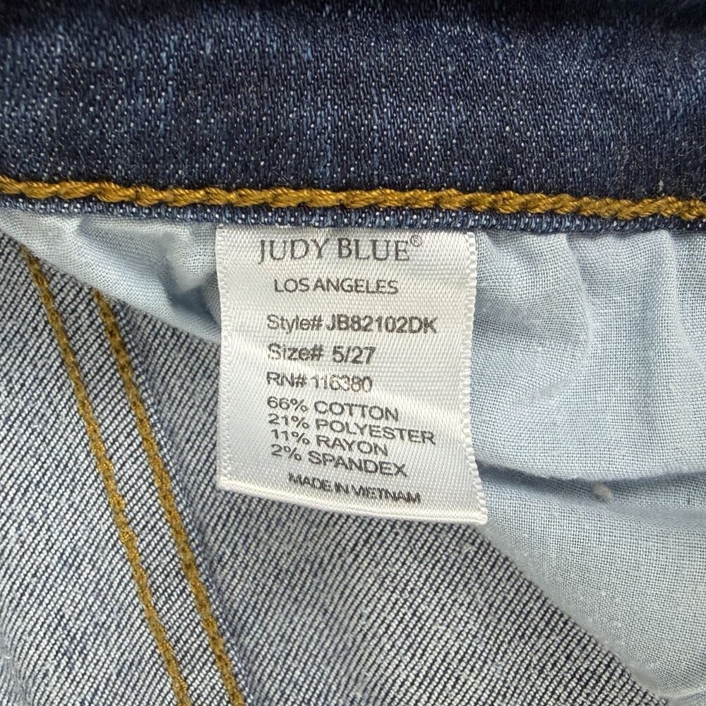 Judy Blue Relaxed Fit Jeans Womens 5/27 Blue Five Pocket Zip Fly Stretch - Picture 7 of 9